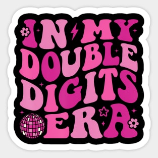 In My Double Digits Era Retro 10 Year Old 10Th Birthday Girl Sticker